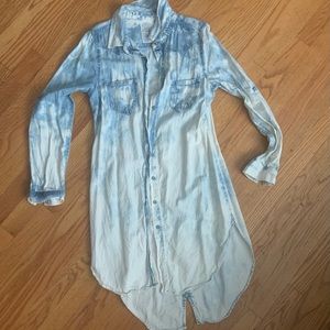 Soho Babe Acid Wash Jean Shirt